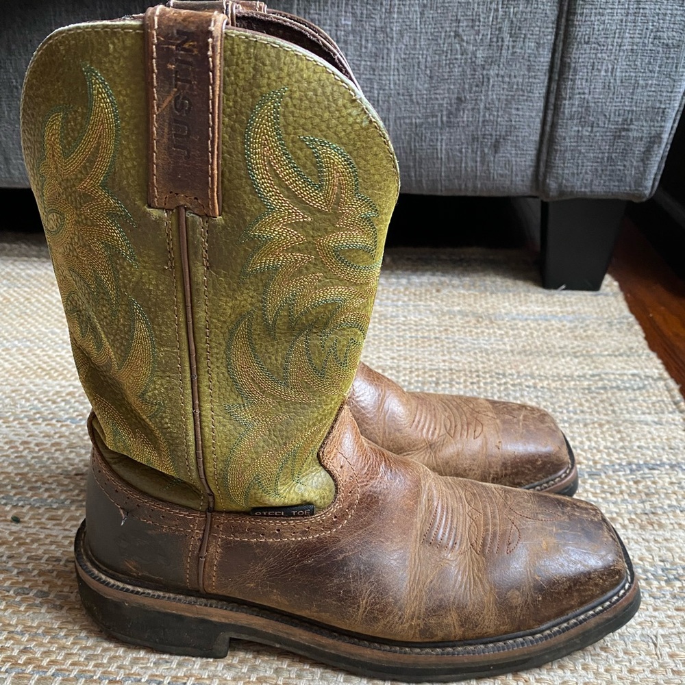 Justin boots Steel Toe Men’s size 9.5D